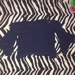 Dark blue off shoulder blouse